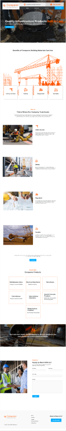 Custom website navigation bar for a manufacturing and distribution business.
